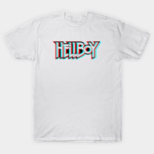 Retro 3D Glasses Style - Hellboy text T-Shirt